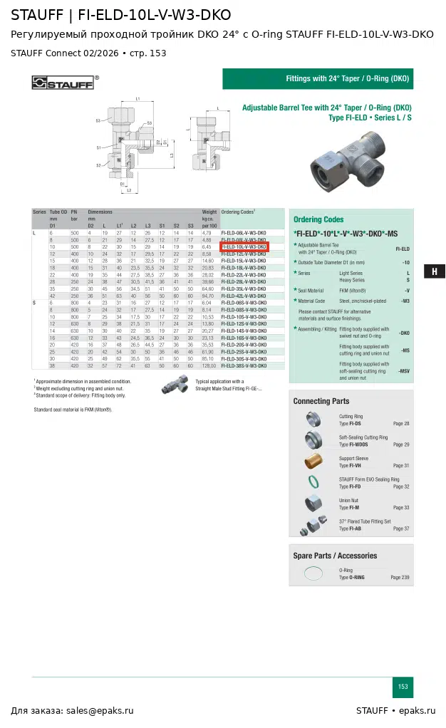 STAUFF FI-ELD-10L-V-W3-DKO