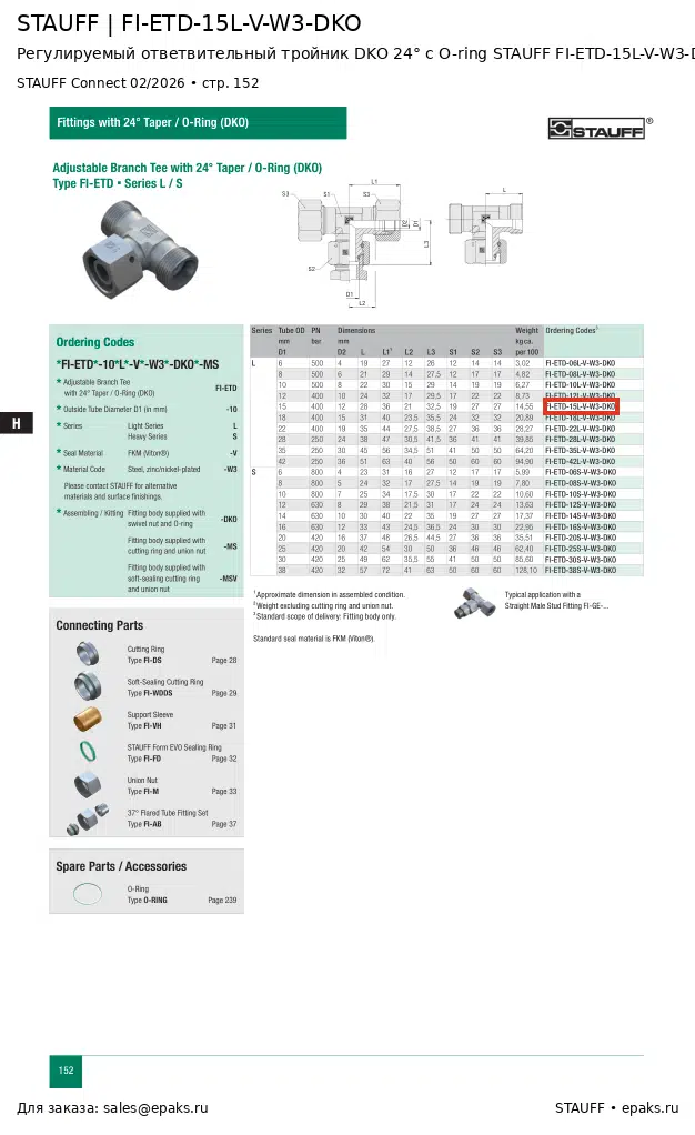 STAUFF FI-ETD-15L-V-W3-DKO