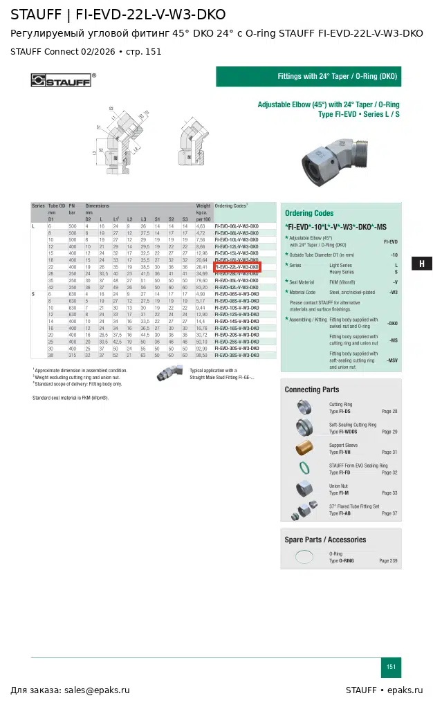 STAUFF FI-EVD-22L-V-W3-DKO
