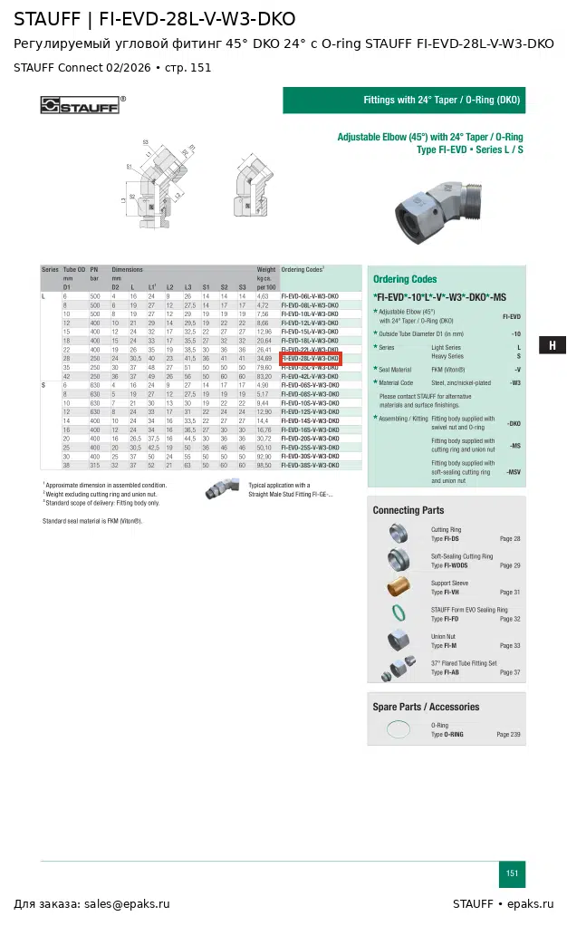 STAUFF FI-EVD-28L-V-W3-DKO