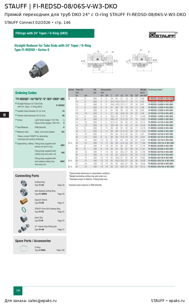 STAUFF FI-REDSD-08/06S-V-W3-DKO