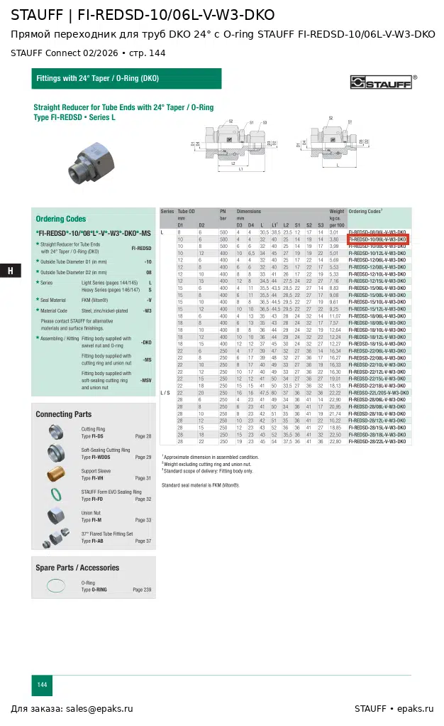 STAUFF FI-REDSD-10/06L-V-W3-DKO