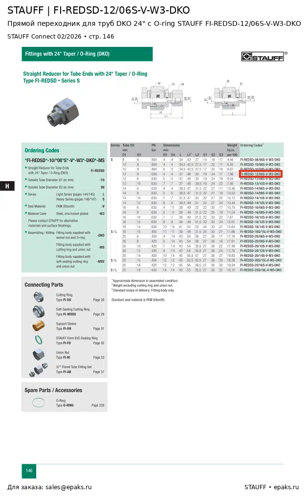STAUFF FI-REDSD-12/06S-V-W3-DKO