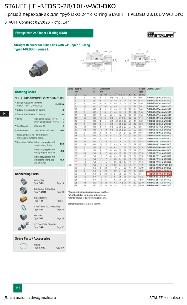 STAUFF FI-REDSD-28/10L-V-W3-DKO