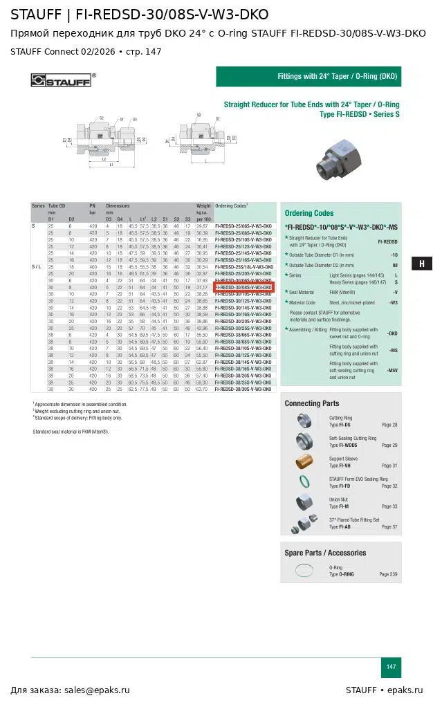 STAUFF FI-REDSD-30/08S-V-W3-DKO
