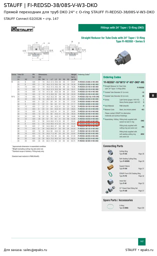STAUFF FI-REDSD-38/08S-V-W3-DKO
