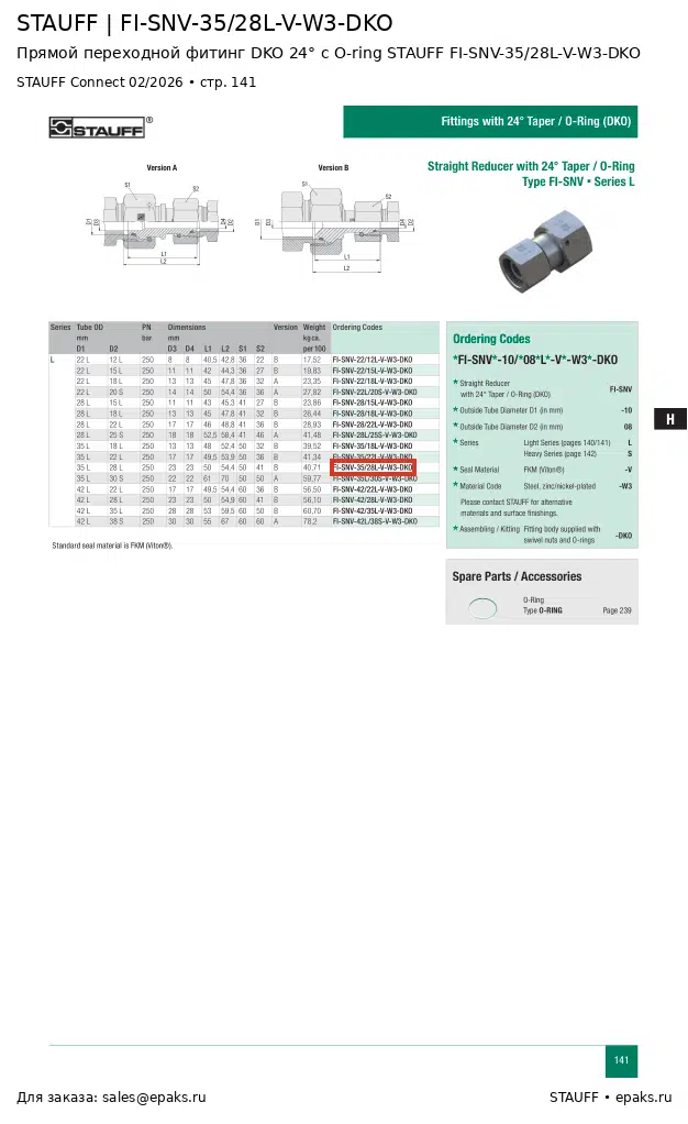 STAUFF FI-SNV-35/28L-V-W3-DKO