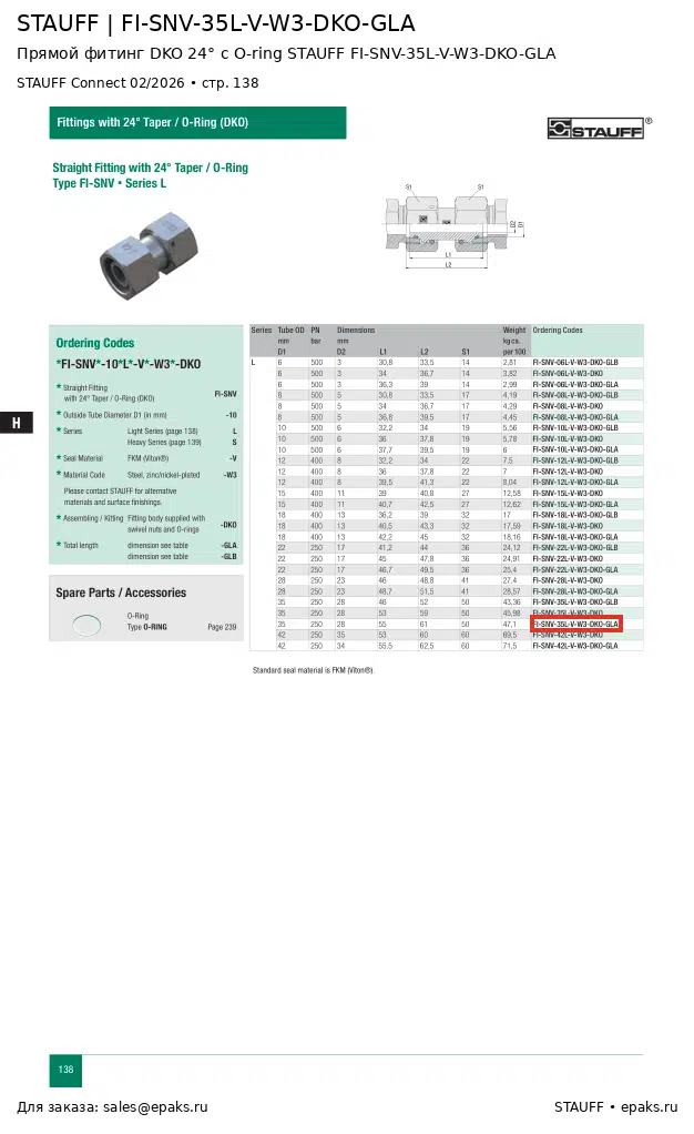 STAUFF FI-SNV-35L-V-W3-DKO-GLA
