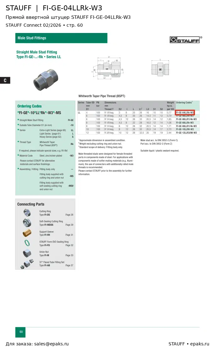 STAUFF FI-GE-04LLRk-W3