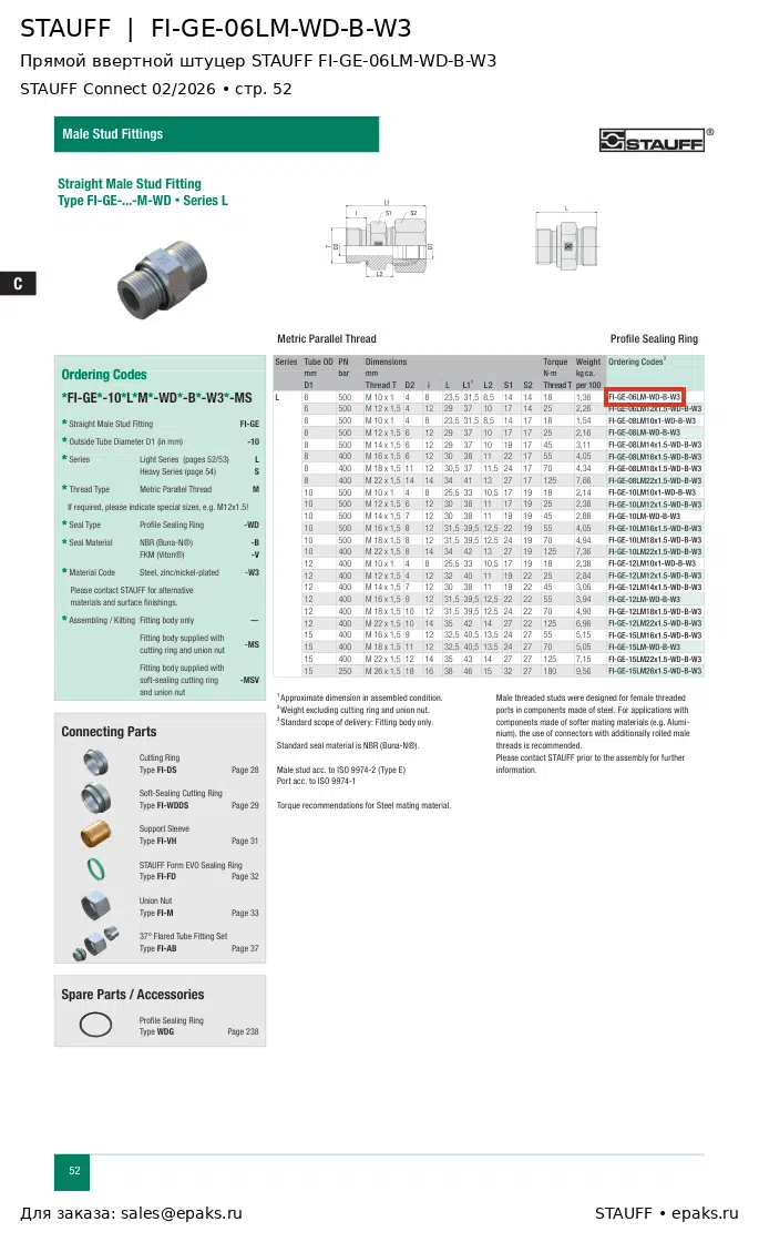 STAUFF FI-GE-06LM-WD-B-W3