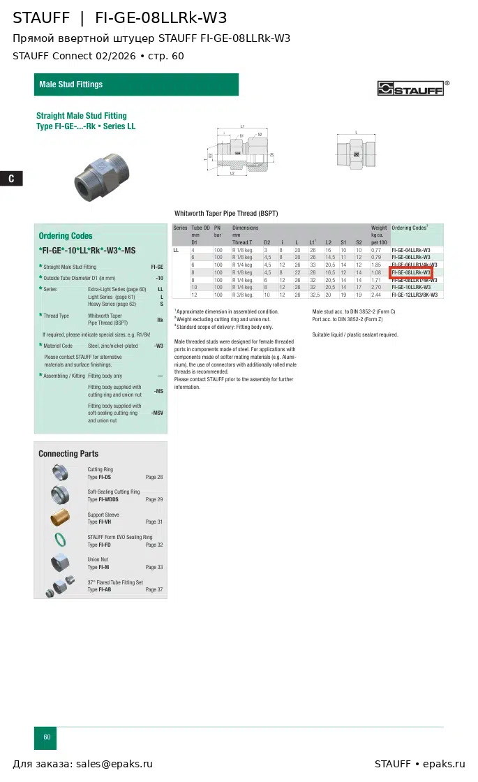 STAUFF FI-GE-08LLRk-W3
