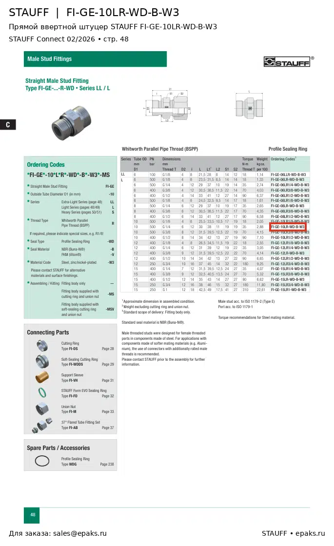 STAUFF FI-GE-10LR-WD-B-W3
