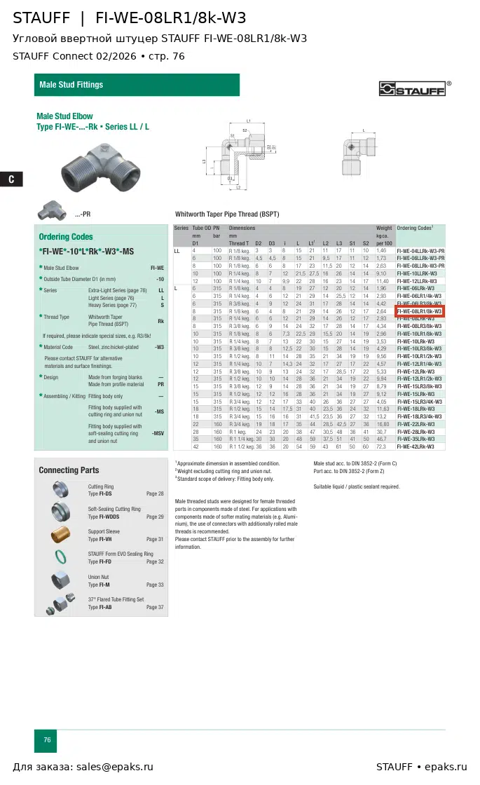 STAUFF FI-WE-08LR1/8k-W3