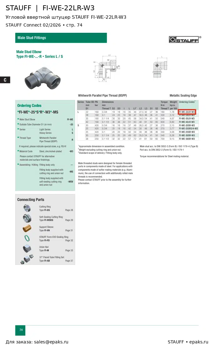 STAUFF FI-WE-22LR-W3
