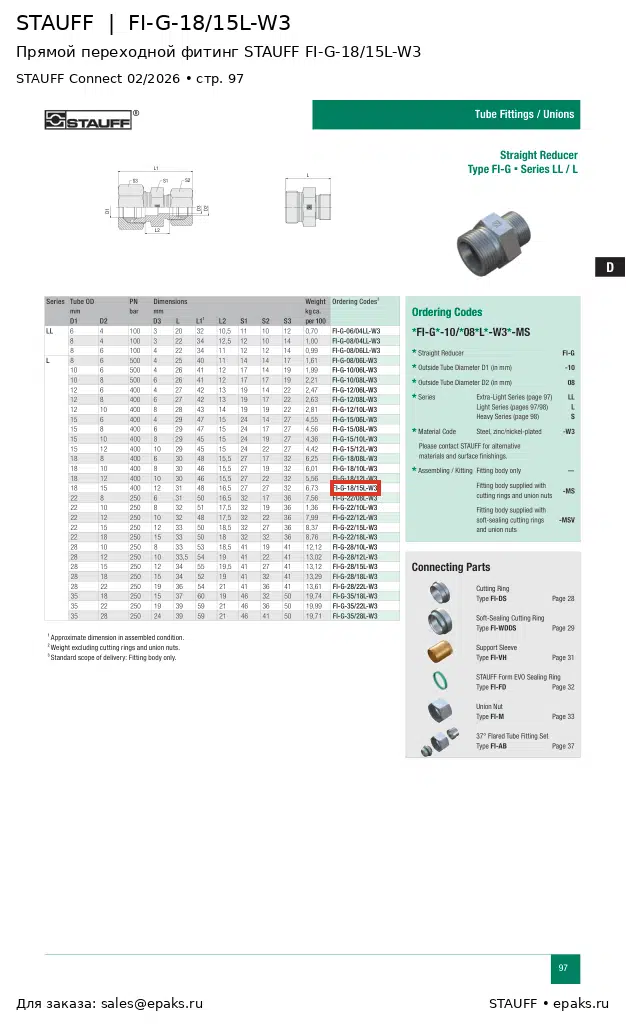 STAUFF FI-G-18/15L-W3
